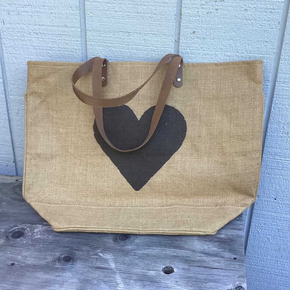 NEW jute TOTE market beach BASKET bag
